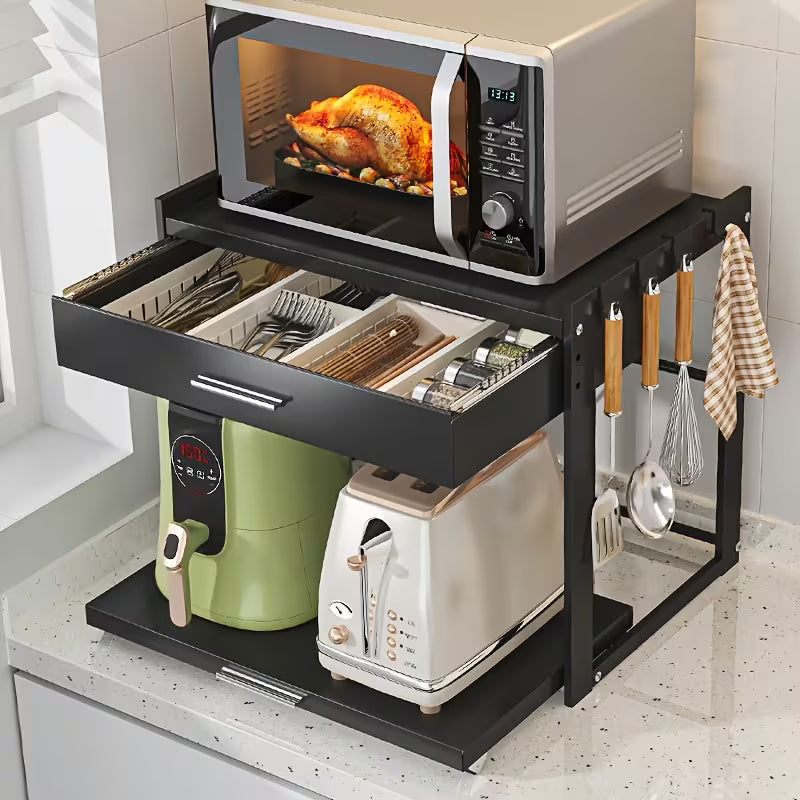 Multi-Functional Metal Microwave Countertop Storage Rack