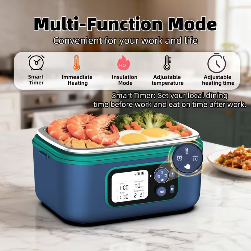 24000mAh Cordless Self-Heating Lunch Box with Schedule Timer