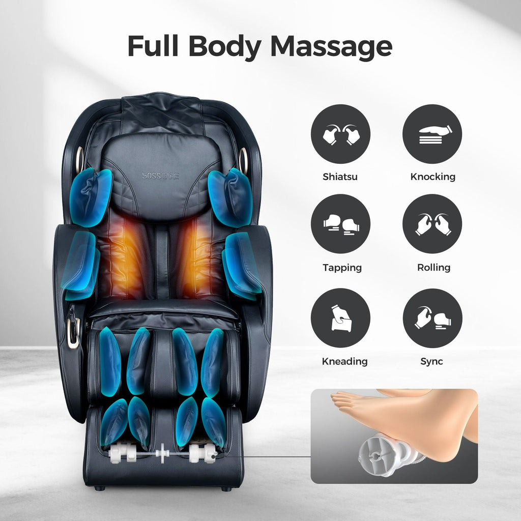 3D Zero Gravity Massage Chair with Full Body Shiatsu - Black or Beige
