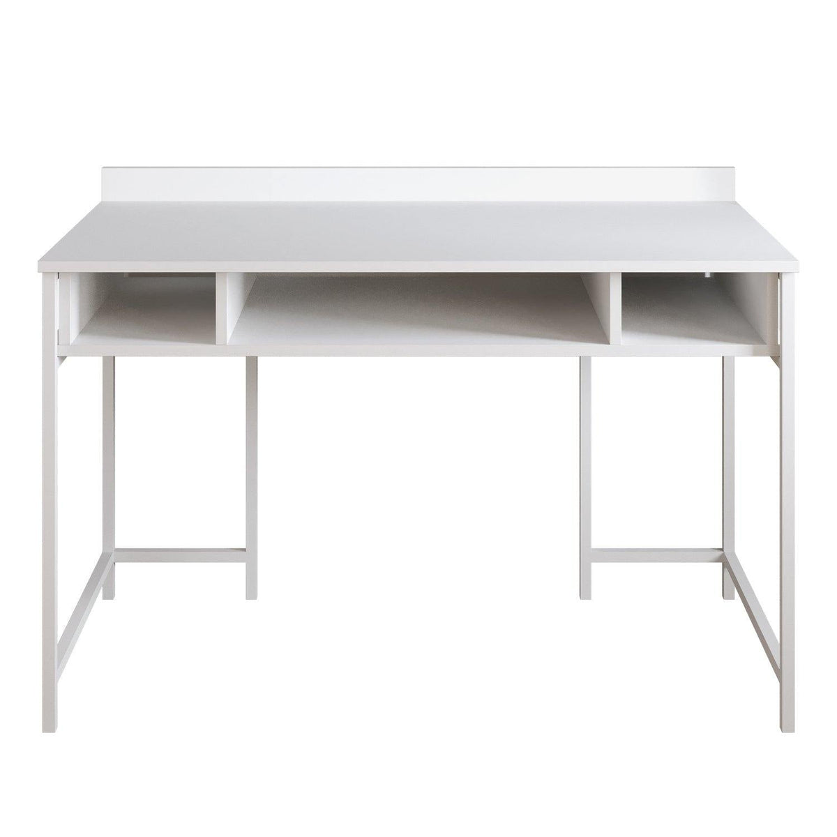 Tumata 47'' Wide Metal Wood Computer Desk with Open Shelves