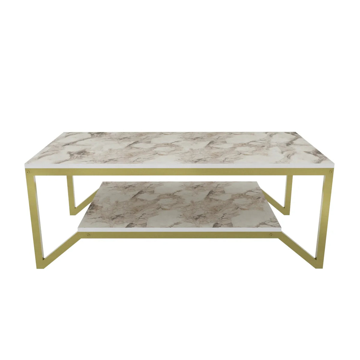 Flora 47" Wide Rectangular Modern Industrial Design Coffee Table | Cocktail Table