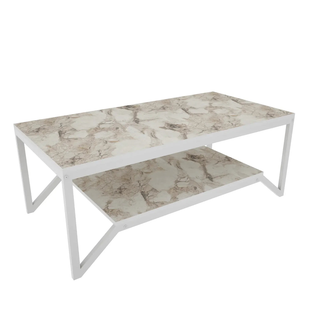 Flora 47" Wide Rectangular Modern Industrial Design Coffee Table | Cocktail Table