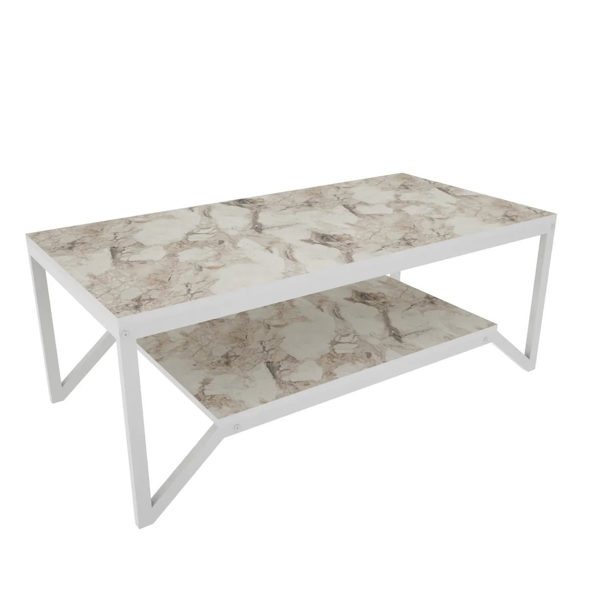 Flora 47" Wide Rectangular Modern Industrial Design Coffee Table | Cocktail Table