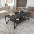 Flora 47" Wide Rectangular Modern Industrial Design Coffee Table | Cocktail Table