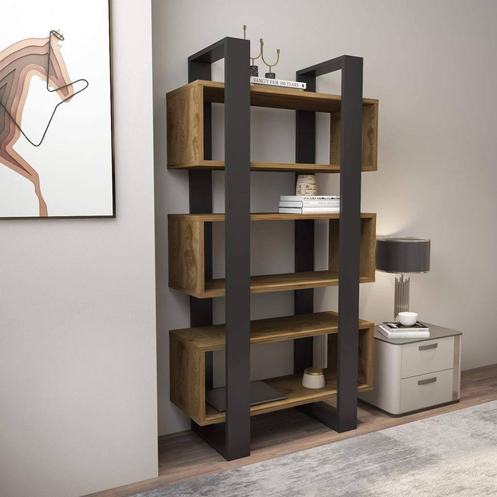 Reina 59" Modern Bookcase with Open Shelves