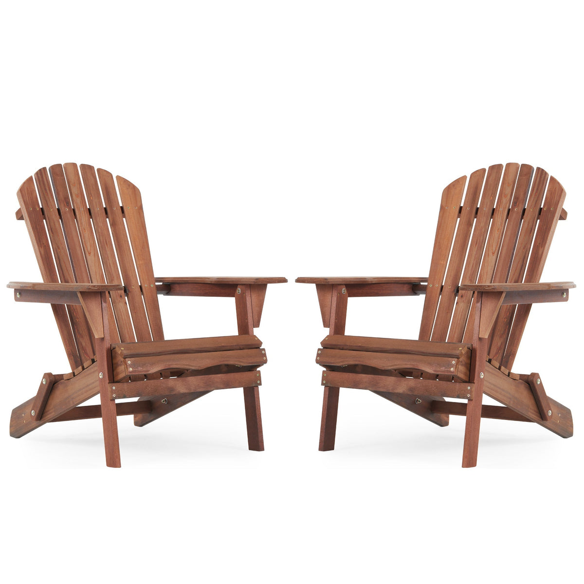 Hemlock Wood Outdoor Folding Adirondack Chair Set of 2